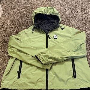 Coach reversible Light Green & monogram Hooded Windbreaker
